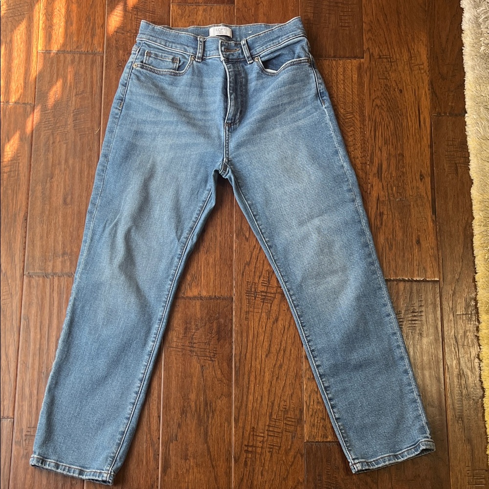 loft Blue Denim Cropped Jeans